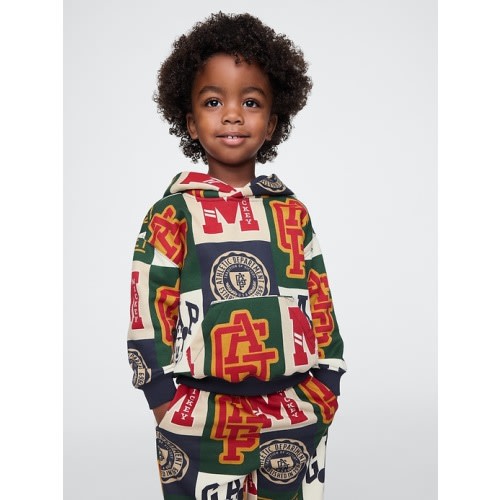 Gap × Disney Baby Vintage Soft Mickey Mouse Logo Hoodie in patchwork, size: 12-18 M