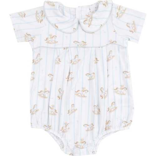 Classic Box Pleat Bubble, Vintage Rocking Horse Blue - Angel Dear | Maisonette