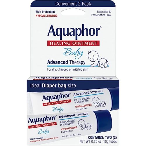 Aquaphor Baby Healing Ointment To-Go Pack - Advanced Therapy for Chapped Cheeks and Diaper Rash -2 Count(Pack of 1)