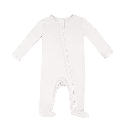 TWINOR Baby Footed Pajamas with Mittens, Soft Bamboo Viscose One-Piece Romper for Newborn Infant