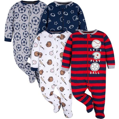 6-9 Months Gerber Baby Boys 4 Pack Sleep 'N Play Footie