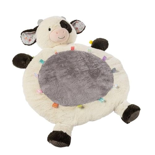 Taggies Floor Mat Tummy Time Baby Toddler Play Mats with Sensory Tags, 31 x 23-Inches, Buttercup Cow
