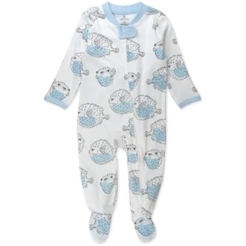 HonestBaby Sleep & Play Footed One-Piece Pajama Sleeper 100% Organic Cotton, Baby Boys