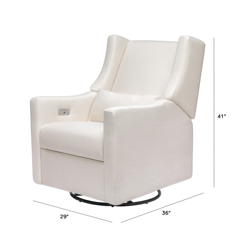 Babyletto Kiwi Electronic Recliner and Swivel Glider in Eco-Performance Fabric with USB port | Water Repellent & Stain Resistant