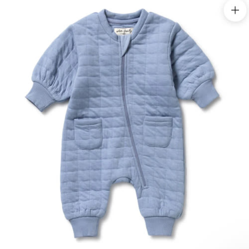 Sky Blue Organic Quilted Growsuit