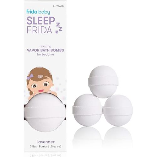 Frida Baby Natural Sleep Bath Bombs, Lavender Essential Oil Bath Bombs for Bedtime, Relaxing & Calming Shower Bombs with Aromatherapy Oil for Better Sleep