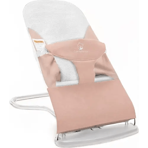 ComfyBumpy Ergonomic Baby Bouncer Seat - Bonus Travel Carry Case - Safe, Portable Bouncing Chair with Adjustable Height Positions - Infant Sleeper Bouncy Seat Perfect for Newborn Babies (Pink)