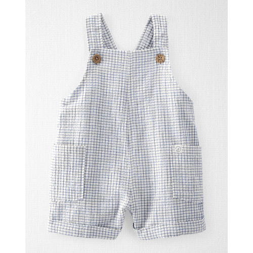 Baby Organic Cotton Checkered-Print Shortalls - Little Planet | Carter's