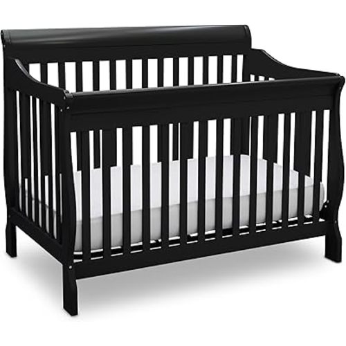 Delta Children Canton 4-in-1 Convertible Crib - Easy to Assemble, Black