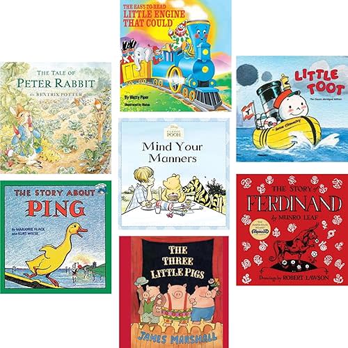 Classic Children's Set (8x8) : Little Engine That Could; Little Toot; Tale Of Peter Rabbit; Story About Ping; Mind Your Manners; Three Little Pigs; Story Of Ferdinand Paperback – September 29, 1986