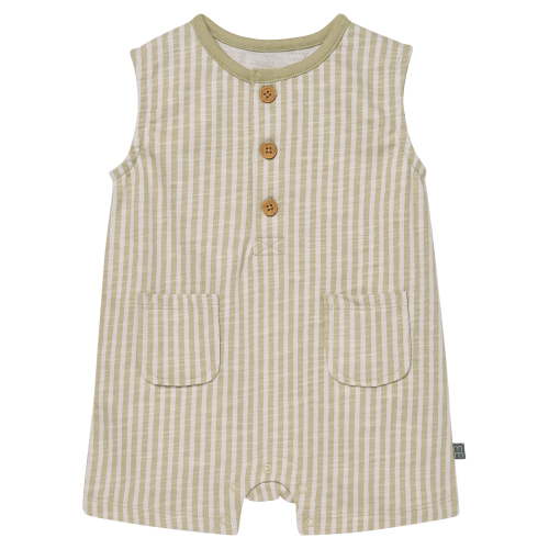 Modern Moments by Gerber Baby Boy Sleeveless Slouch Henley Romper with Pockets, Sizes 0/3 Months - 24 Months