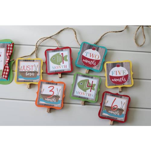 Fishing Birthday First Year Photo Banner, Fishing First Birthday, Monthly Pictures Display, 12 Month Photo Banner, Gone Fishing Birthday