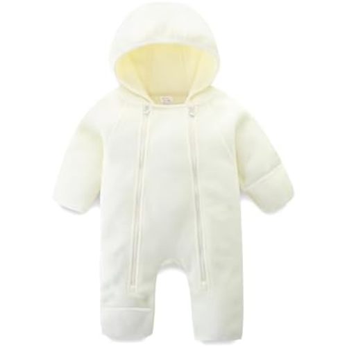 Newborn Baby Fleece Jumpsuit Girls Boys Winter Hooded Coverall Romper Cute Baby Snowsuit Clothes