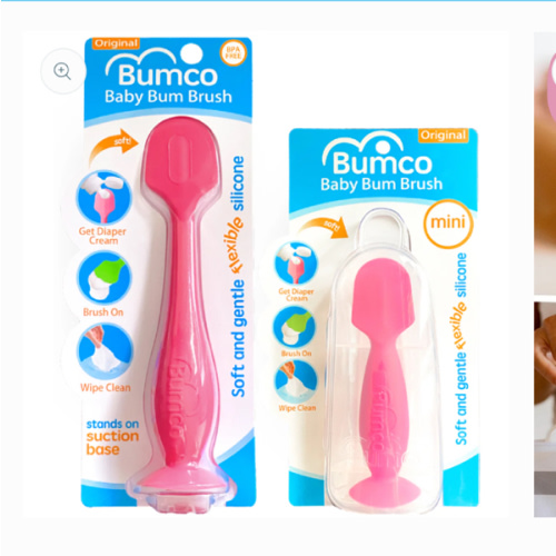 Bumco 2-Pack Full-Size & Mini Baby Bum Brush Bundle (Pink/Pink)