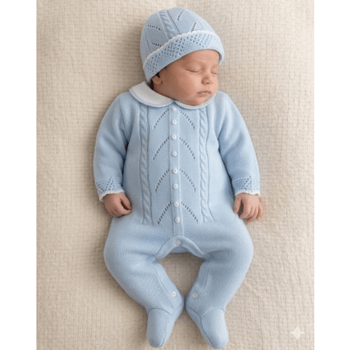 Primera Puesta Traje Gorro Celeste – Piccoli Mundo