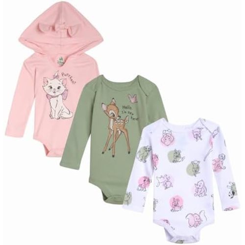 Disney Classics - Paquete de 3 mamelucos de Mickey Mouse Winnie the Pooh Minnie para bebé, tallas de recién nacido a bebé (recién nacido - 24 meses)