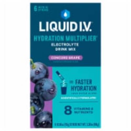 Liquid I.V.® Hydration Multiplier® Concord Grape Electrolyte Drink Mix Packets, 6 ct / 0.56 oz