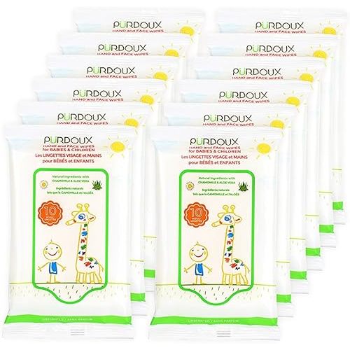 TM Hand and Face Wipes for Babies and Children 120 Wipes (12 Packs of 10)