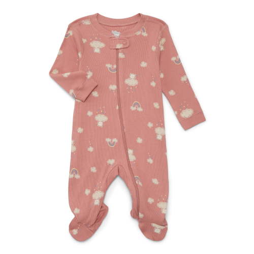 Bliss by Garanimals Baby Boys or Girls Cotton Layette One Piece Footed Sleeper Pajamas, Size Newborn