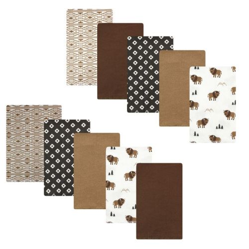 Luvable Friends Hudson Baby Flannel Burp Cloths 10pk, Buffalos