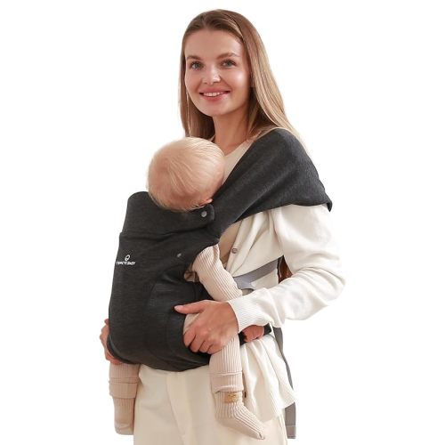 Baby Carrier Newborn to Toddler - TSRETE Baby Ergonomic and Cozy Infant Carrier with Lumbar Support for 7-25lbs,Easy Adjustable Baby Chest Carrier, Face-in and Face-Out Positions Baby Sling Carrier - 1 Count - Grey