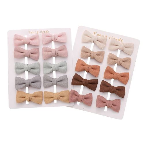 FANCY CLOUDS Baby Hair Clips with Baby Girl Bows,20pc Boutique Handmade Fully Lined Hair Barrettes Hair Accessories for All Age Girls Toddlers Infants