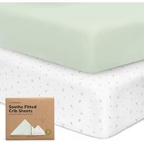 2-Pack Organic Crib Sheets for Boys, Girls - Jersey Fitted Crib Sheet, Baby Crib Sheets Neutral, Crib Mattress Sheet, Cotton Crib Sheets, Soft Baby Sheets, Unisex Crib Fitted Sheet (Wildflowers)