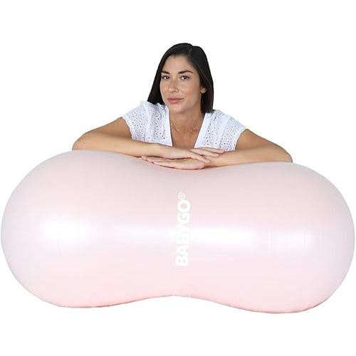 BABYGO® Peanut Ball for Labor Birth Pregnancy Exercise | Birthing Ball Maternity Labor Exercise Book & Foot Pump Included | Anti Burst