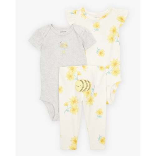 Baby Girl 3-Piece Bee Little Character Set® - Cream/Yellow - Carter's | Carter's