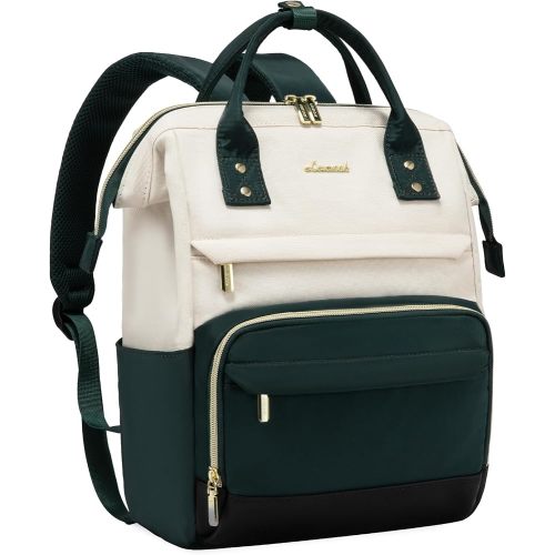 LOVEVOOK Mini Backpack for Women, Cute Small Backpacks Purse, Fashion Bag for Work Travel Gift, College Bookbag for School, 14 inch Lightweight Daypack, Green-Black
