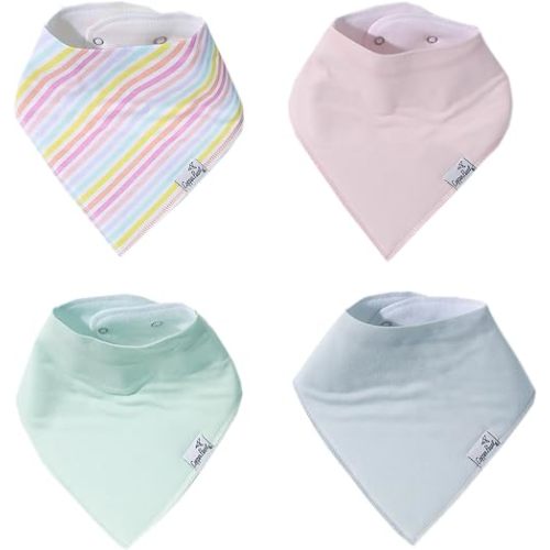 Copper Pearl Baby Bandana Bibs - 4 Pack Soft Cotton Bibs for Drooling & Teething, Absorbent, Adjustable Fit, Many Styles