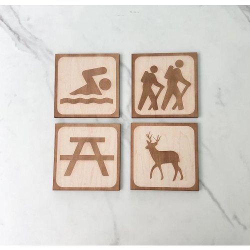 Parks & Recreation Signs Engraved National Forest Icon Cabin Decor Camping Symbol Fishing Nursery Hiking Gift Home Decor National Parks Gift