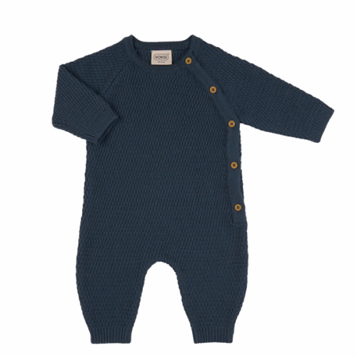 Voksi Wool Jumpsuit Honeycomb Poppy Blue-62/68-Std | Voksi