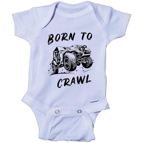 Ink Trendz Born to Crawl 4x4 Offroading Mudding Infant One-Piece Baby Onesie