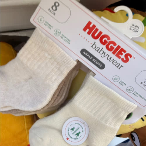 Huggies 8 Pk Organic Cotton Ankle Socks ||P000823961||