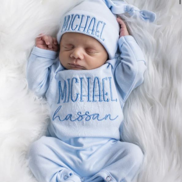 Personalized Baby Boy Outfit - Light Blue – Junie Grace