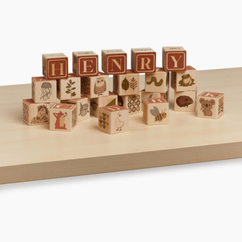 Loomsake Wooden Alphabet Blocks - Rust