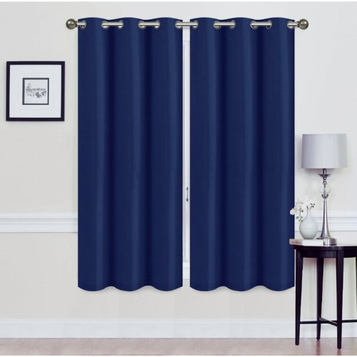 Solid Blackout Thermal Grommet Curtain Panel Set