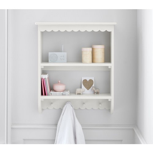 Scalloped Tiered Shelf with Hooks (28" x 24")