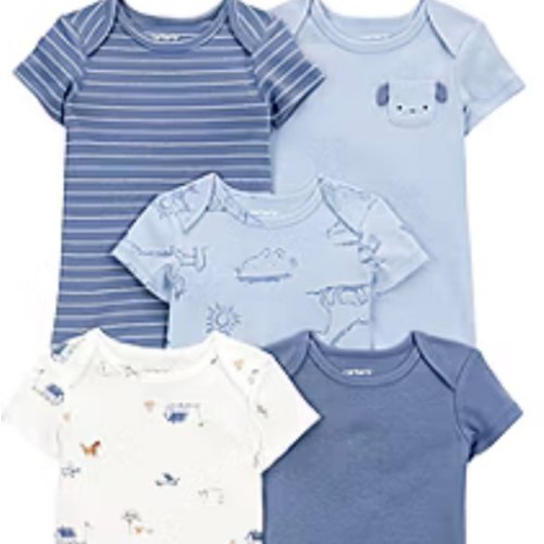Carter’s  Baby-Boys 5 Pack Bodysuit    -   BLUE/NEWBORN