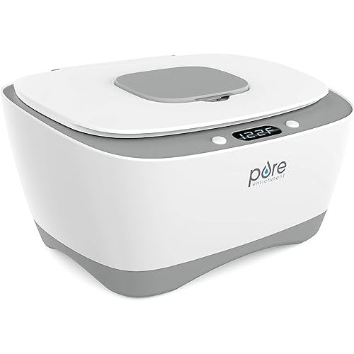 PureBaby™ Wipe Warmer with Digital Display - Easy-Feed Dispenser with 3 Heat Settings, LCD Display, 80 Wipe Capacity, Naturally Steam Heated for Comfort and Safety for Baby
