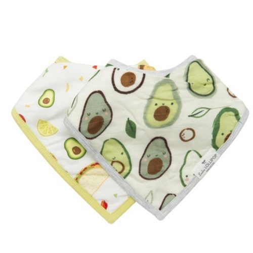 Muslin & Terry Cloth Bib Set, Avocado