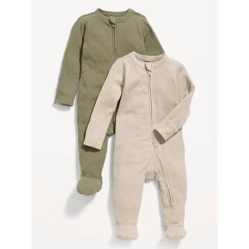 Sleep & Play 2-Way-Zip Footed One-Piece 2-Pack for Baby | Old Navy