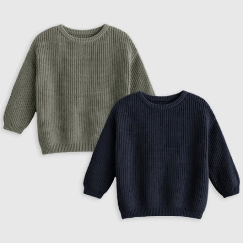 100% Organic Cotton Fisherman Tunic Sweater 2-Pack