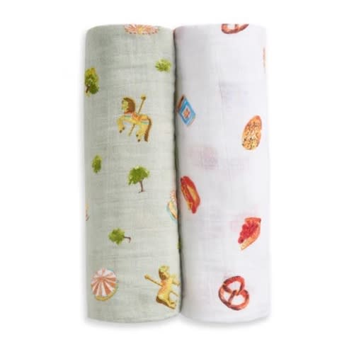 aden + anais Organic Cotton Muslin Swaddles 2 Pack in Heritage Floral