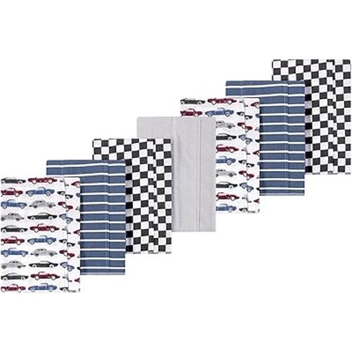 Luvable Friends Hudson Baby Flannel Burp Cloths 7pk, Classic Cars