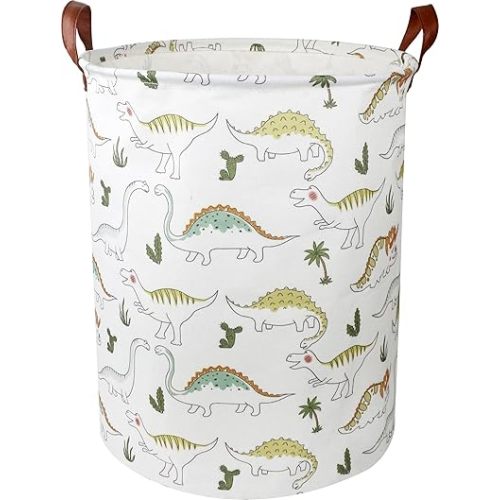 Dinosaur Laundry Hamper,kids laundry Basket,Waterproof Storage Bin for Bedroom,Clothes Organizer Basket,Toys Box,Room Decor(Light Dinosaur)