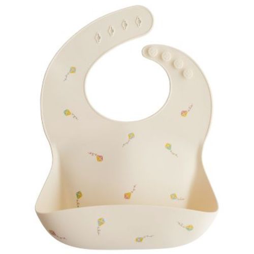 Silicone Baby Bib White Daisy One Size