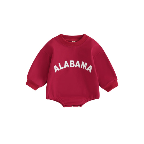 Baby Girl Boy Romper Long Sleeve Crew Neck Cheese Alabama Sweatshirt Bodysuit Fall Clothes