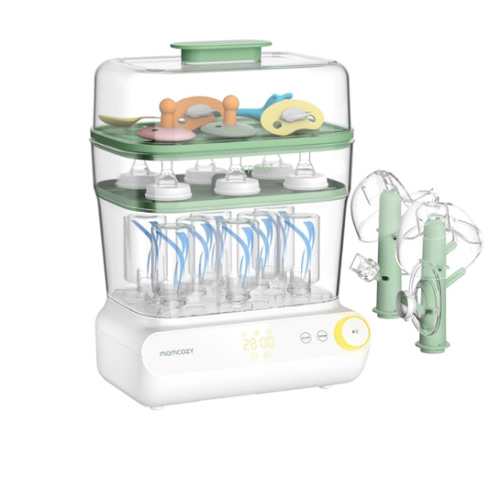 Momcozy 3 Layers Large Bottle Sterilizer and Dryer, Fast Sterilize and Dry, Universal Bottle Sterilizer for All Bottles & Breast Pump Accessories, Touch Screen & Auto-Off Bottle Sanitizer
